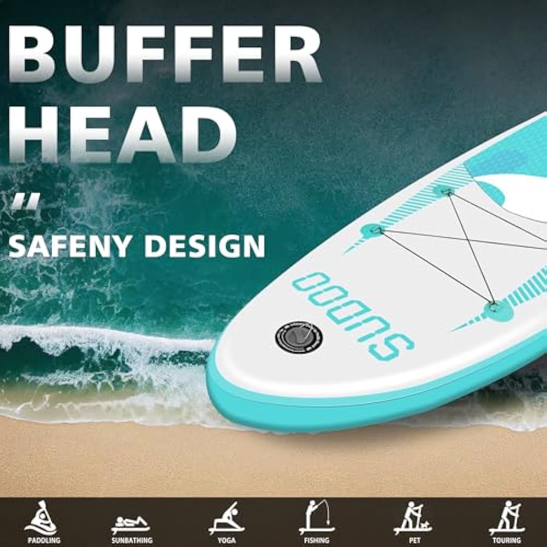 SUDOO Inflatable Stand Up Paddle Board - 10'6" Ultra-Light SUP Board Set