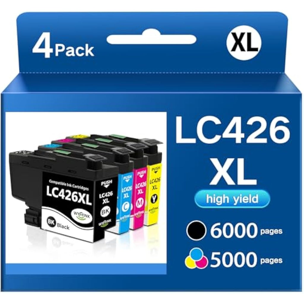 WYFYINK LC426XL High Yield Ink Cartridges for Brother MFC-J4540DW | 4-Pack