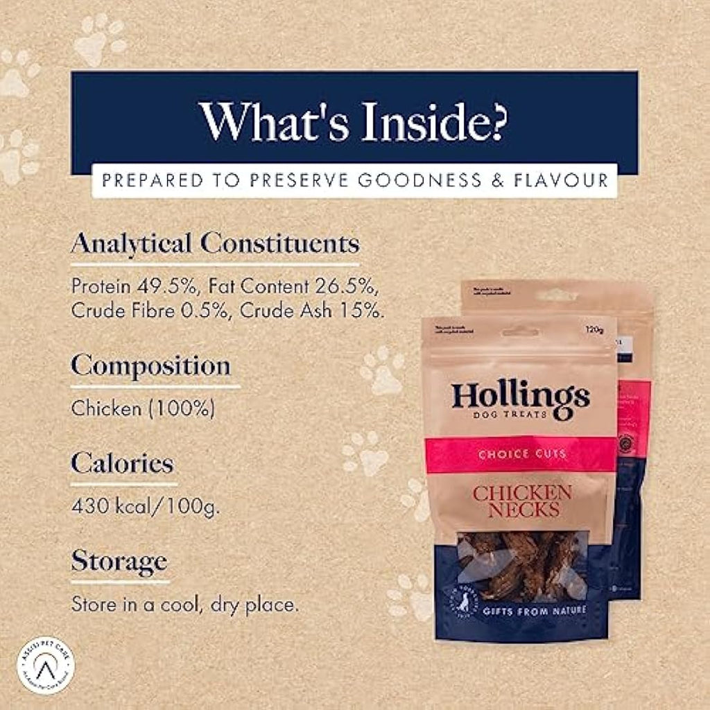 Hollings Chicken Necks Natural Dog Treats | Grain Free & High Protein (2kg)