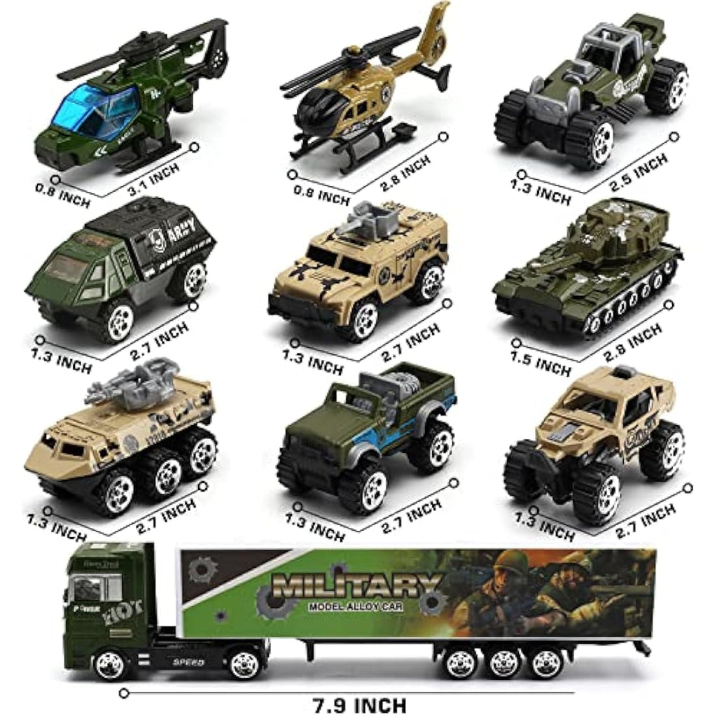 Military Carrier Truck – 26-in-1 Die-Cast Army Toy Playset