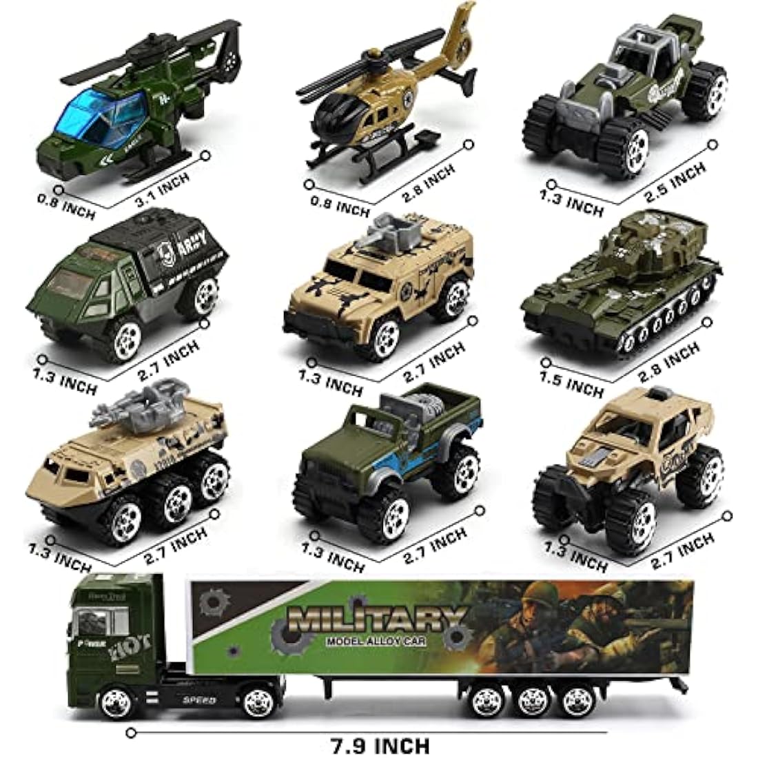 Military Carrier Truck – 26-in-1 Die-Cast Army Toy Playset