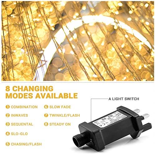 Elegear 600 LED Curtain Lights – 6m x 3m Warm White Waterproof Fairy Lights