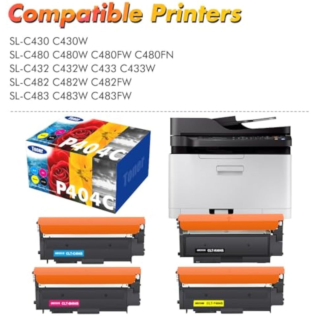 CLT-P404C Toner Cartridge 4-Pack for Samsung Xpress SL-C480W C430W
