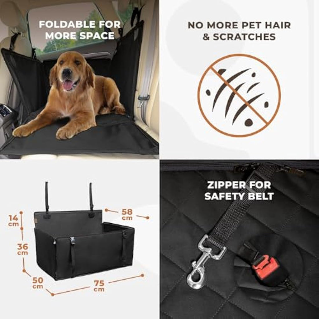 Wuglo Dog Car Seat – Reinforced Waterproof Booster Seat, Large Black