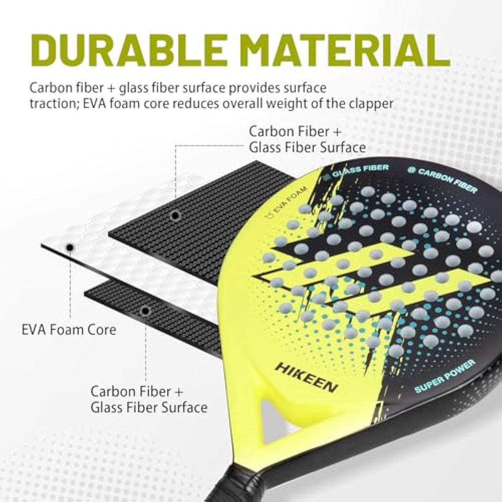 BOOSTEADY Carbon Fiber Padel Racket with 3 Tennis Balls and Bag