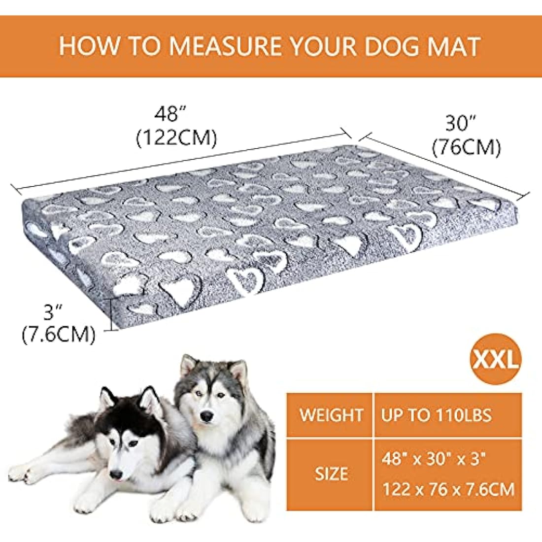 VANKEAN Reversible Dog Bed Mat – Waterproof Washable Pet Crate Mattress
