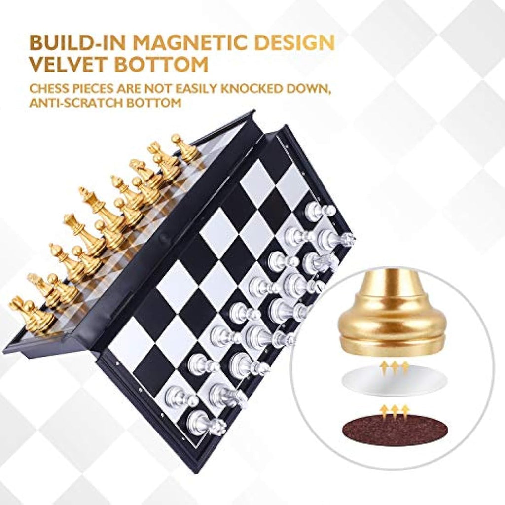 Peradix Magnetic Travel Chess Set – Foldable Portable Board for Kids