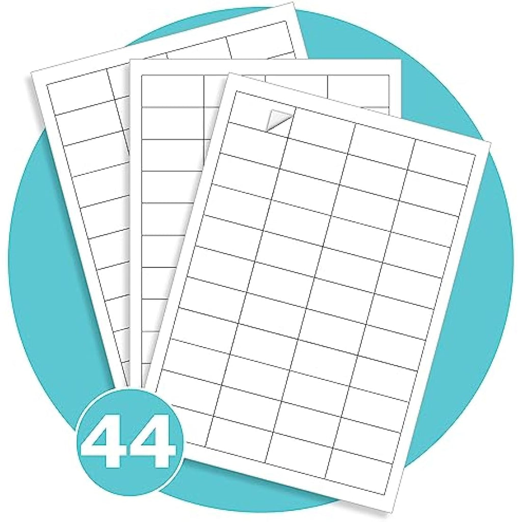 Triplast A4 Address Labels - 44 Per Sheet White Printer Stickers (50 Sheets)