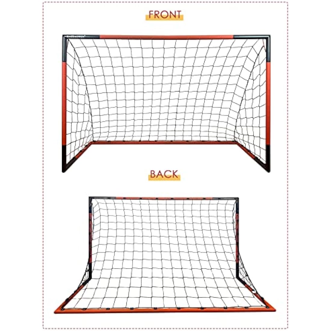 KAIHAOWIN Metal Football Goals Set of 2 – 6'x4' Heavy Duty Steel