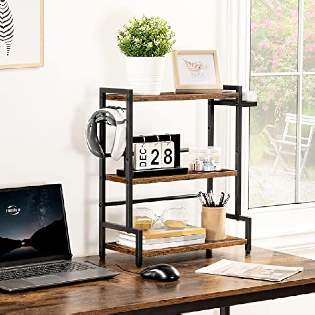 HOOBRO 3-Tier Spice Rack | Industrial Kitchen Countertop Organiser