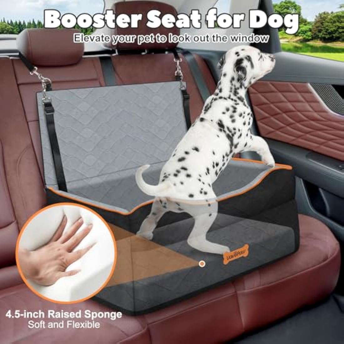 VavoPaw Dog Car Seat | Waterproof Booster Seat for Medium Dogs