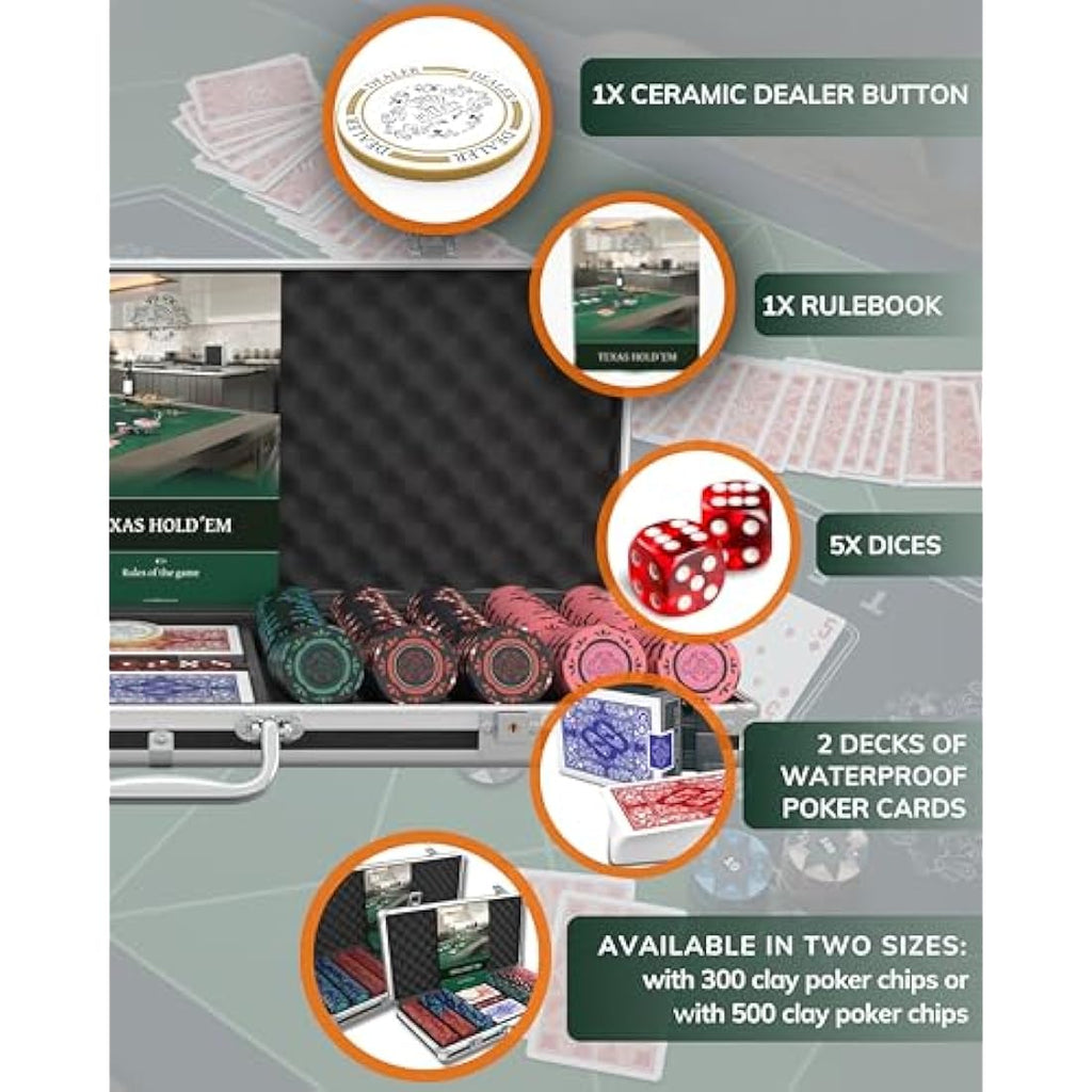 Corrado Poker Set | 500 Clay Chips & Professional Case