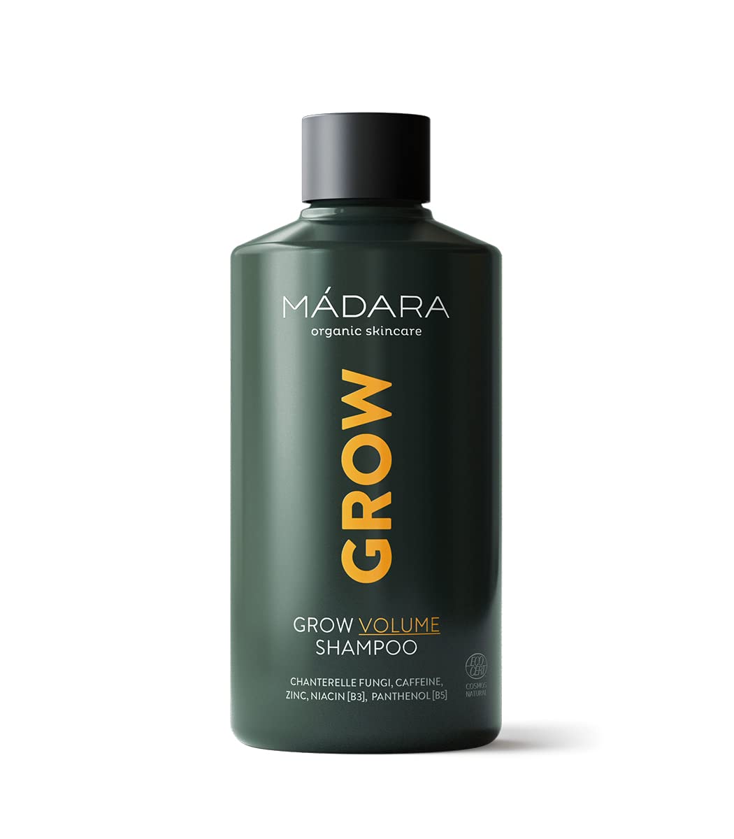 MÁDARA Grow Volume Shampoo – Organic Hair Growth with Biotin & Caffeine