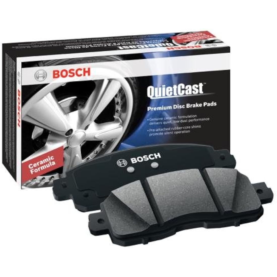 Bosch QuietCast Premium Ceramic Front Brake Pad Set for Toyota Venza