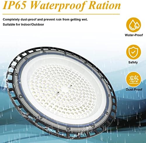 TODEHI 200W UFO LED High Bay Light | 20000LM 6500K IP65 Shop Light - 4 Pack