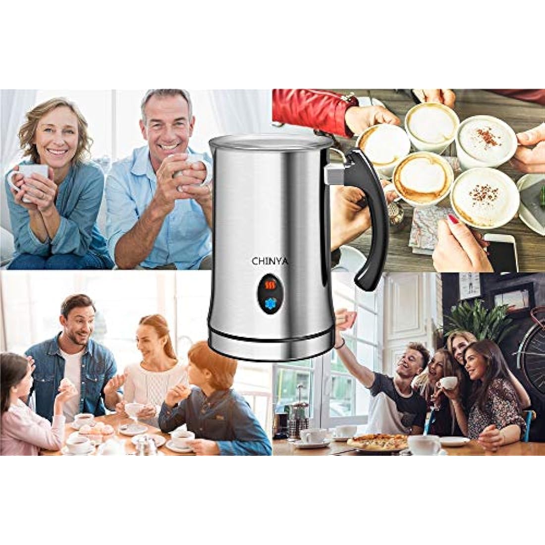 CHINYA Electric Milk Frother - Stainless Steel Automatic Foam Maker