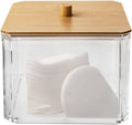 Acrylic Cotton Pad Holder with Bamboo Lid – Cosmetic Storage