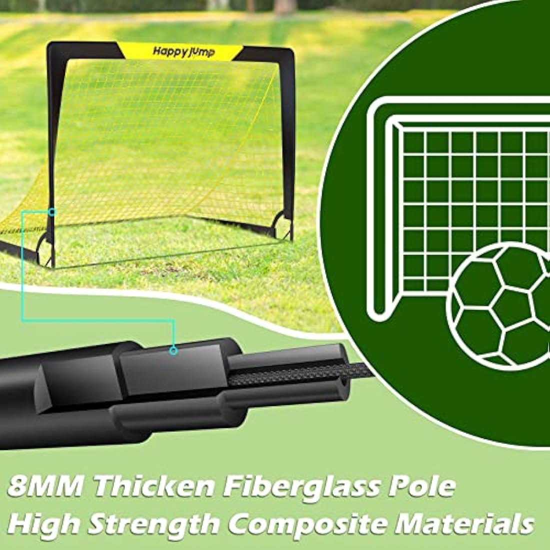 Happy Jump Portable Pop Up Football Goal – Durable Foldable Soccer Net