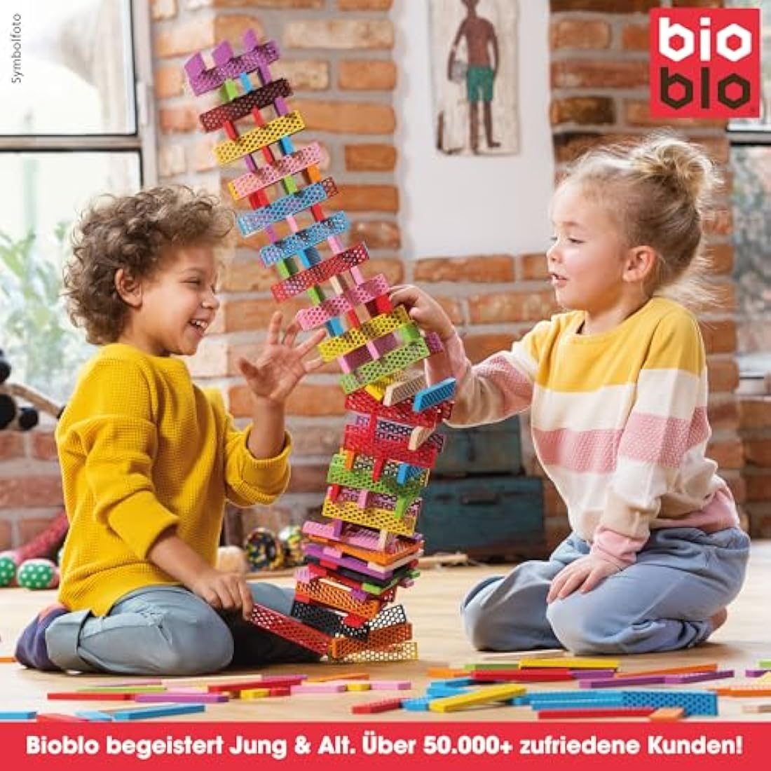 Bioblo Funbox Pastel Mix 200 – Sustainable Montessori STEM Blocks