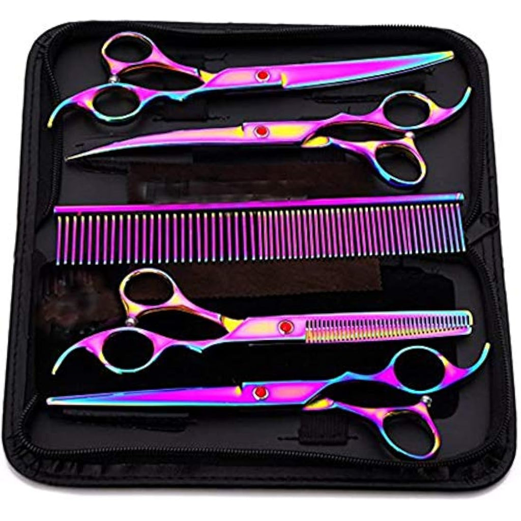 7-Piece Pet Grooming Scissors Set - Stainless Steel Kit