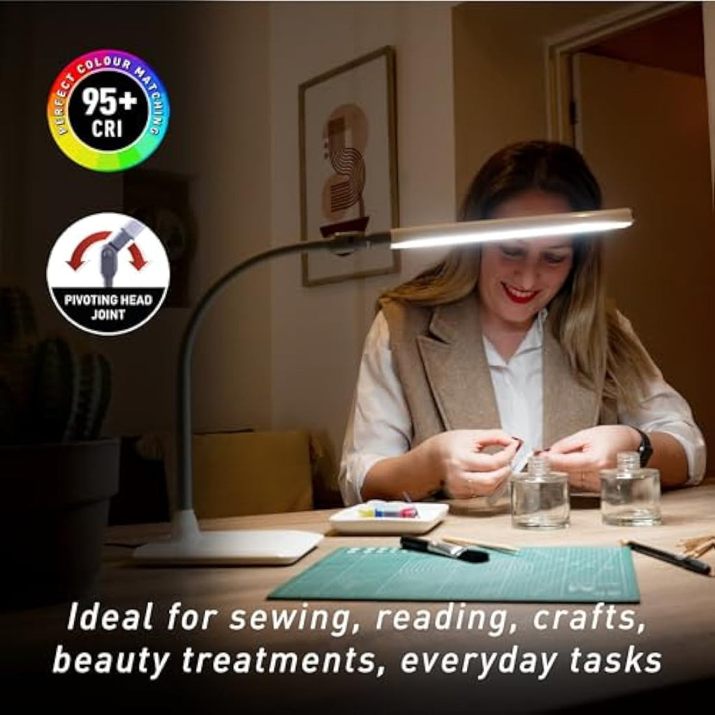 Daylight UnoPro LED Desk Lamp – Flexible Task Light for Sewing & Crafts