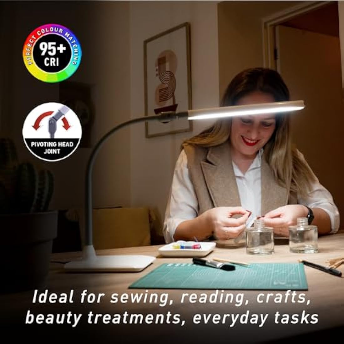 Daylight UnoPro LED Desk Lamp – Flexible Task Light for Sewing & Crafts