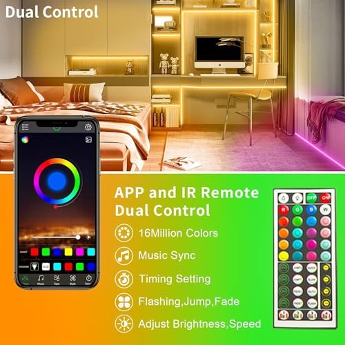 KSIPZE 30m RGB LED Strip Lights | Music Sync & App Control Decor