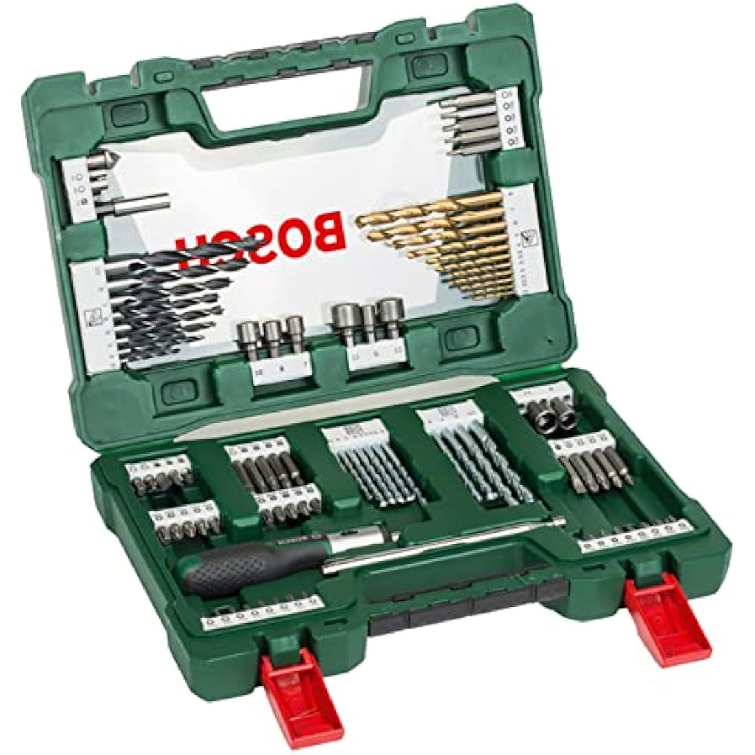 Bosch V-Line 91-Piece Titanium Drill and Screwdriver Bit Set with Ratchet