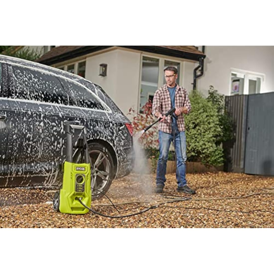 Ryobi RY120PWA 1600W Pressure Washer | 120 Bar Electric Patio Cleaner