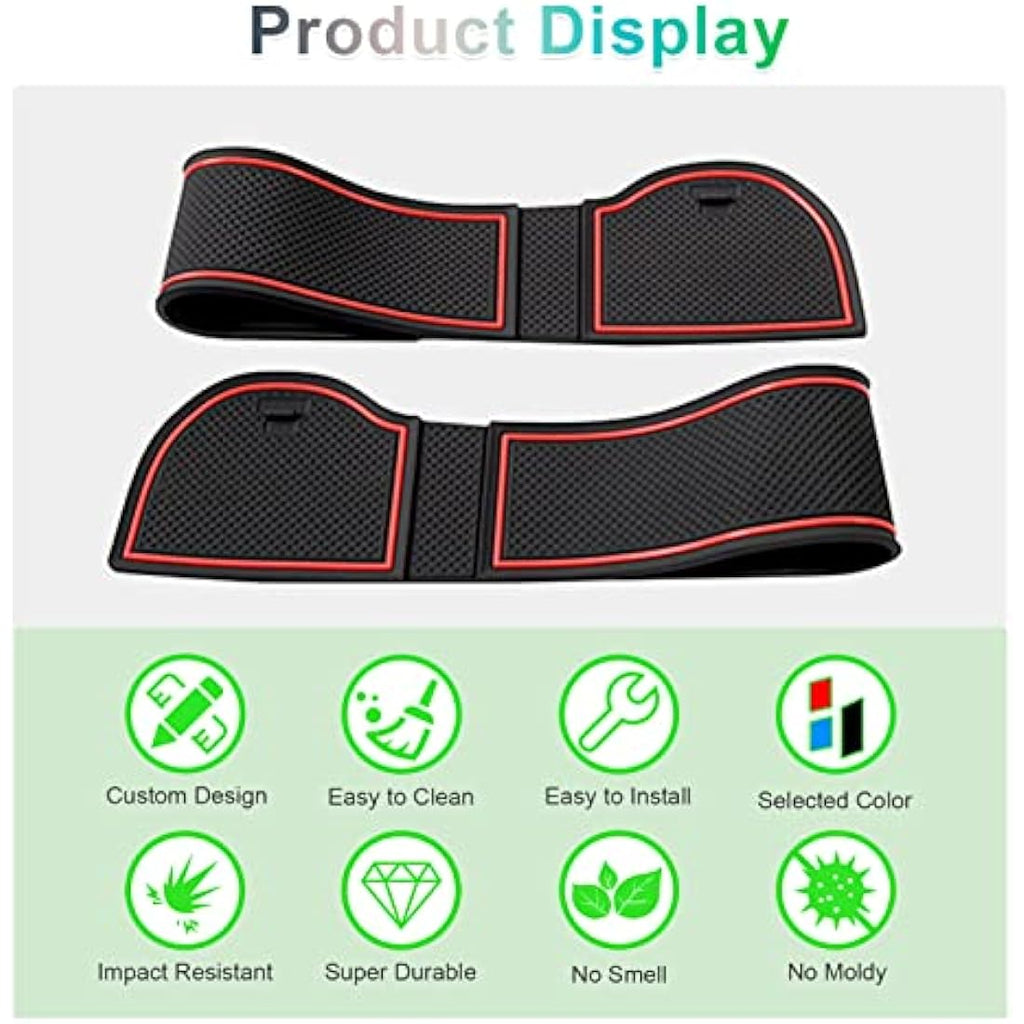 Gafat Non-Slip Rubber Interior Mats for VW UP & Skoda Citigo – Red