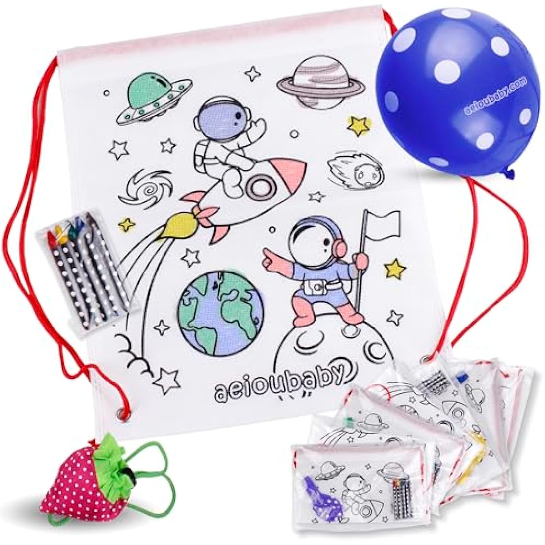 Space Coloring Backpacks - 25 Pack Reusable Party Favors