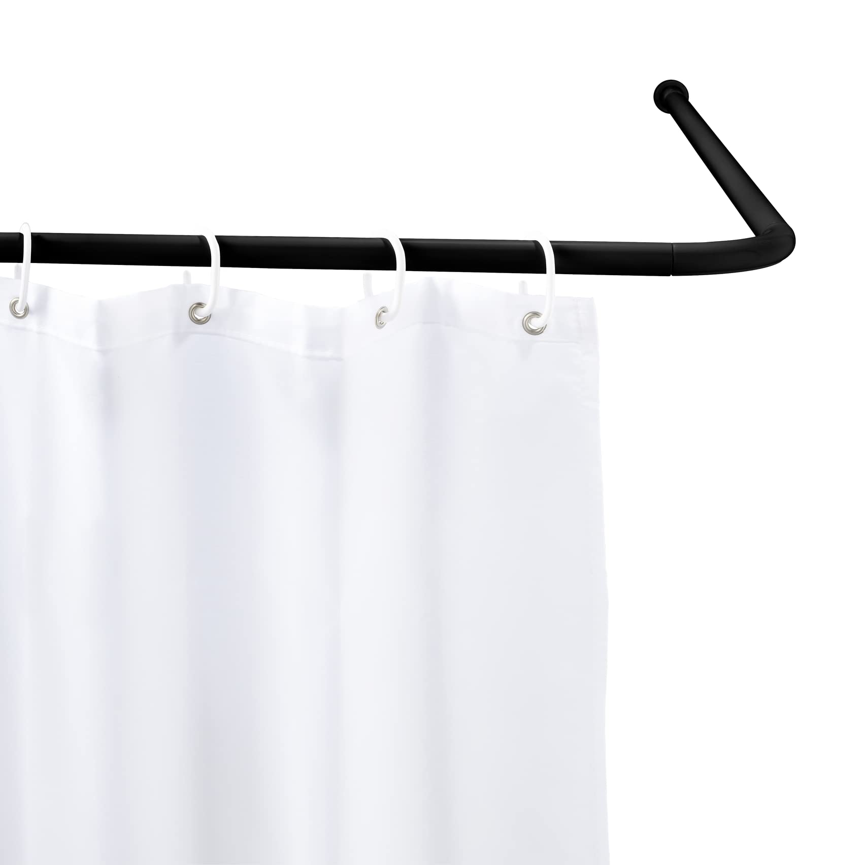WENKO Urban Decay Corner Shower Bar – Black Aluminium Rack, 2 cm