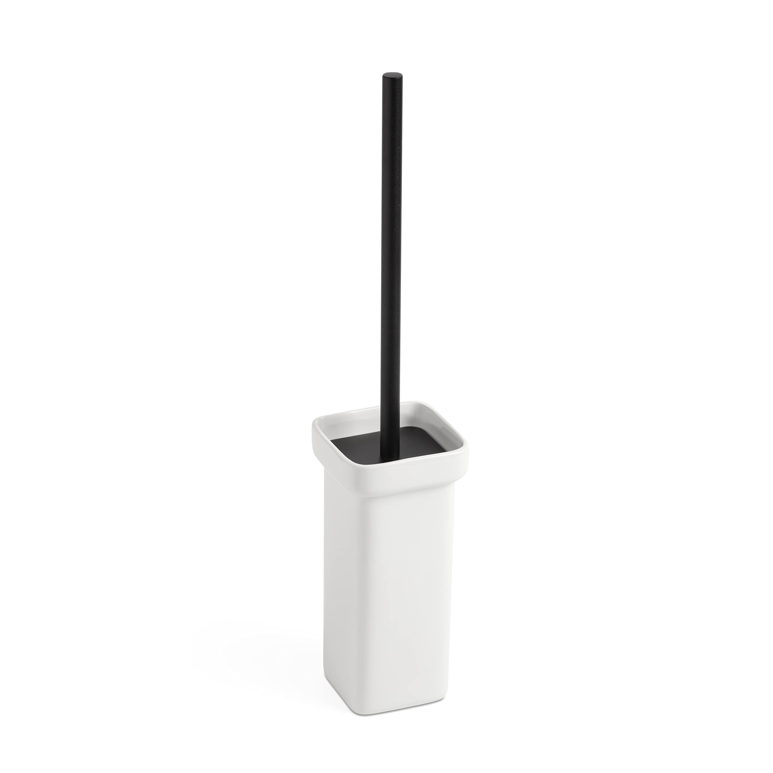 TATAY Nero Toilet Brush | Black Ceramic and Aluminium | 8.5 x 41 cm