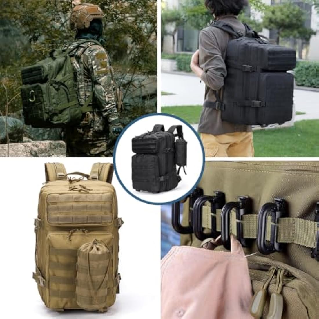 MUCHER 45L Military Tactical Backpack | Molle Survival Rucksack with Bottle Holder