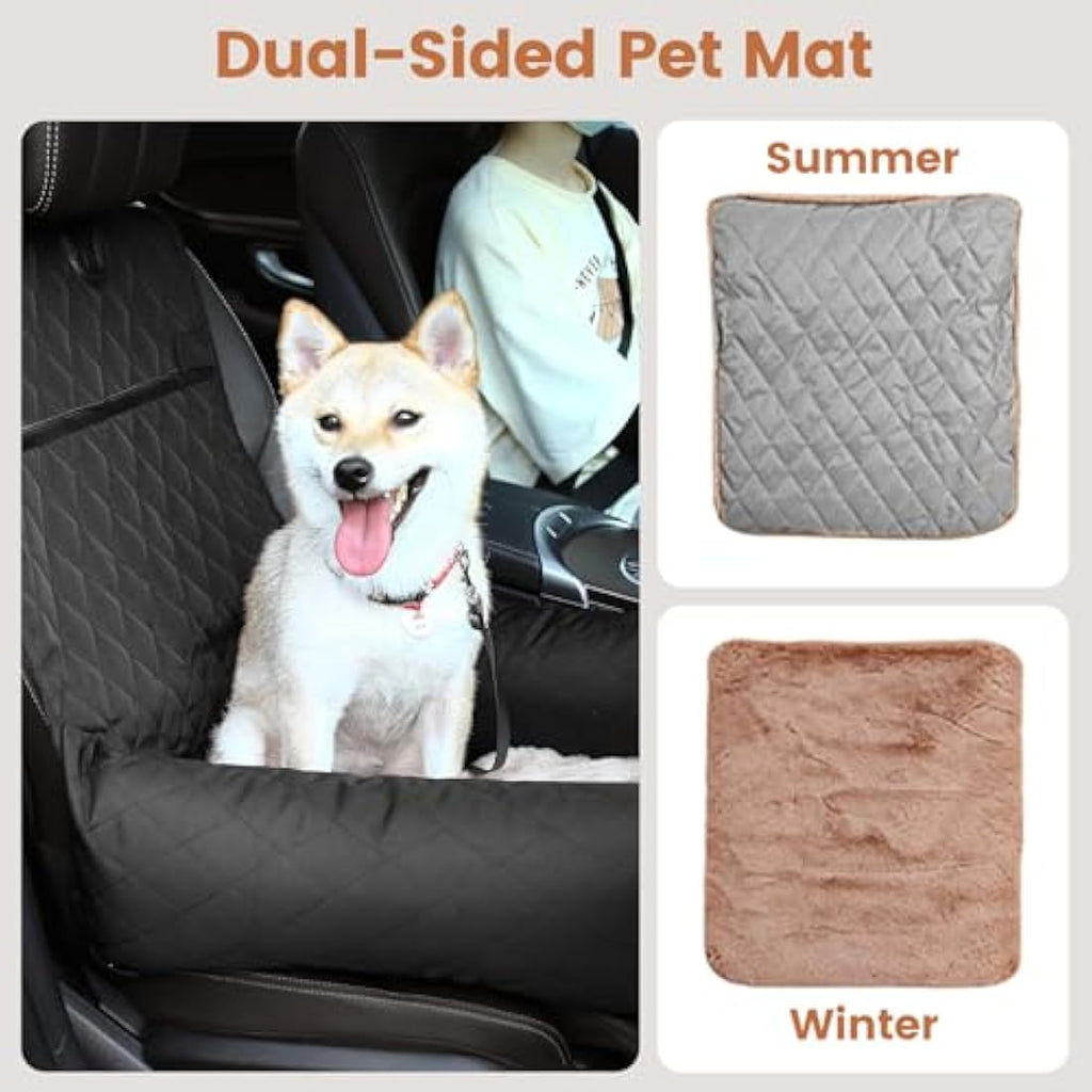 HAPPY HACHI Dog Car Booster Seat - Waterproof Washable Pet Travel Bed