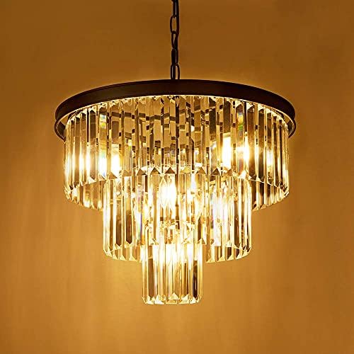 Wellmet 20" Crystal Chandelier – 3-Tier Modern 7-Light Pendant Fixture