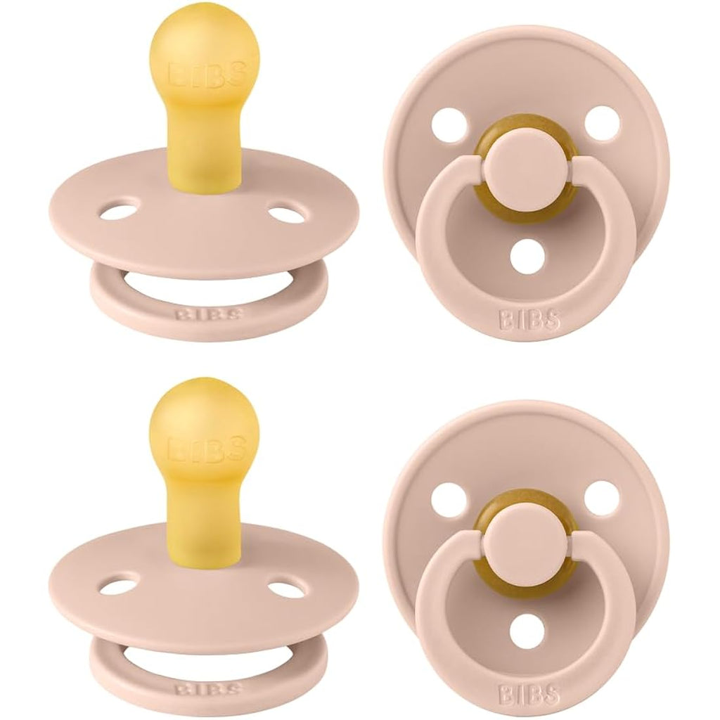 BIBS Colour Pacifier 4-Pack | Natural Rubber Latex Soothers, Size 1