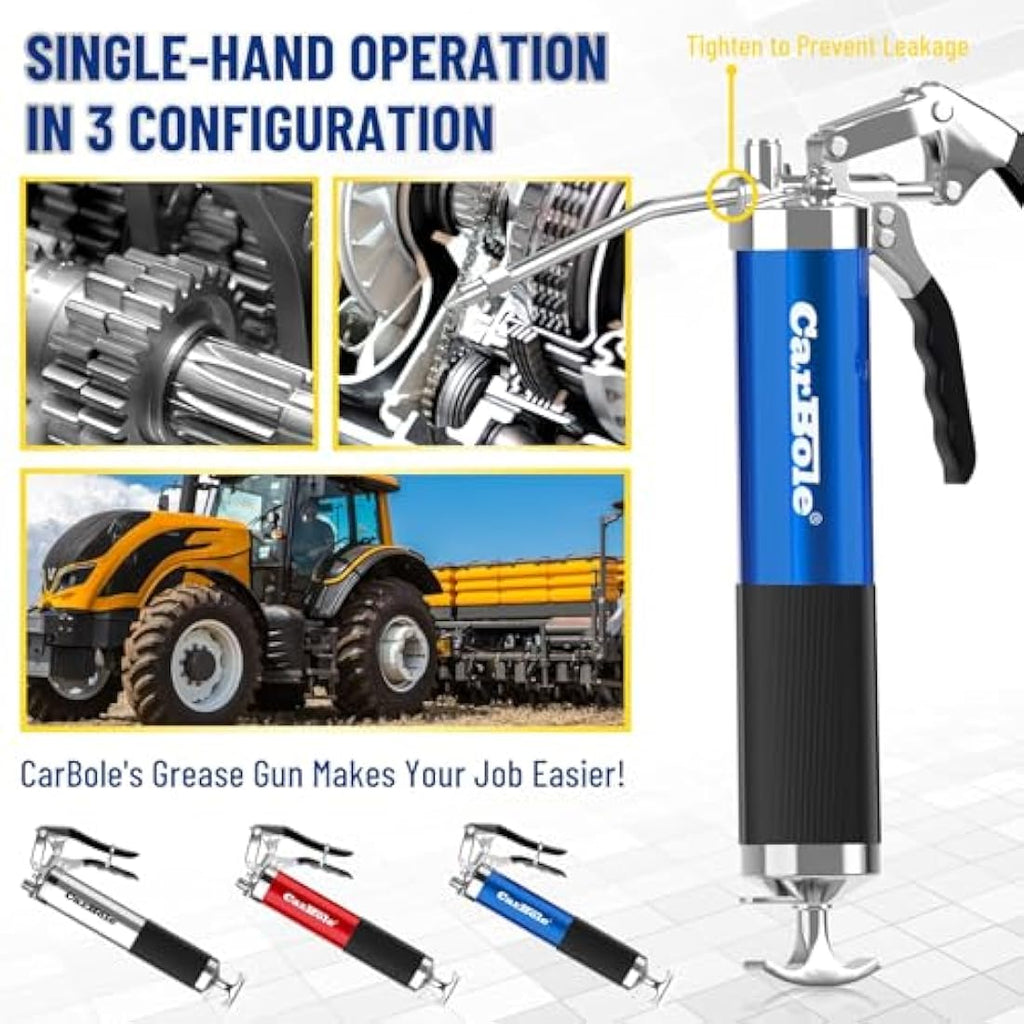 CarBole Heavy Duty 8000 PSI Pistol Grip Grease Gun with 18" Flex Hose
