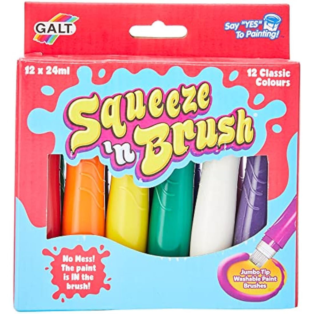 Galt Toys Squeeze 'n Brush Paint Pens - 12 Classic Washable Colours