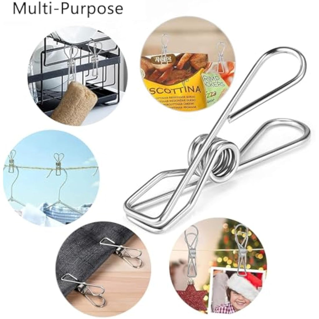 Jolof Store Stainless Steel Clothes Pegs – 48 Pack Heavy-Duty Laundry Clips