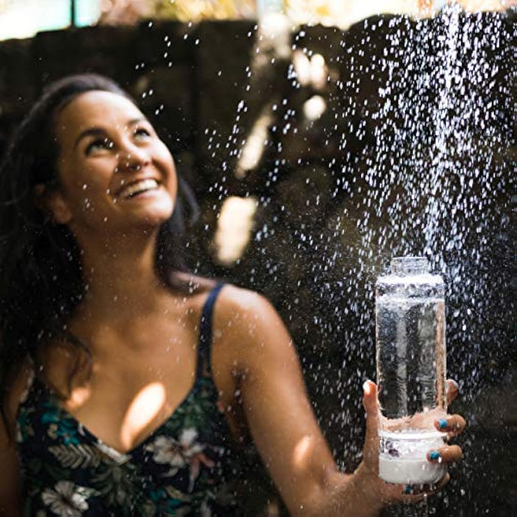 VitaJuwel inu! Crystal Water Bottle – Clear Quartz Borosilicate Glass