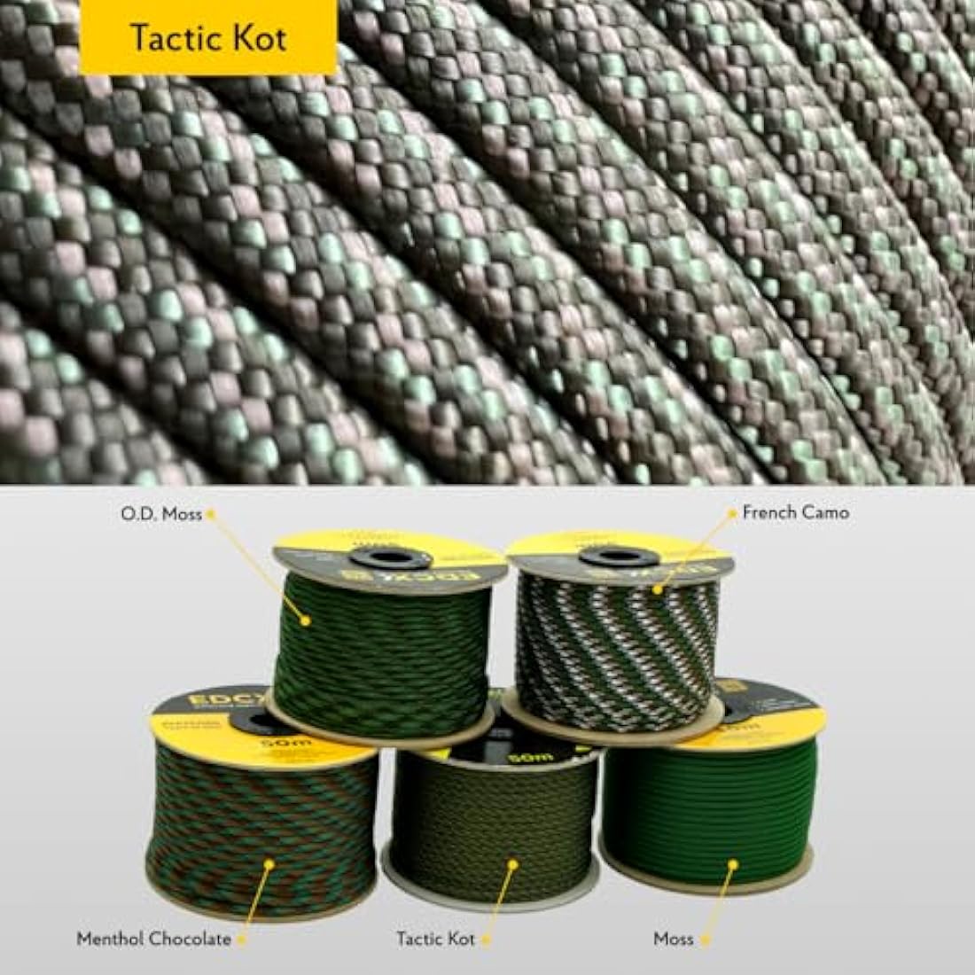 EDCX 550 Paracord – 4mm 7-Strand Nylon Rope for Camping and DIY