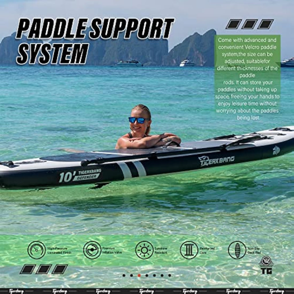 TIGERXBANG Inflatable Stand Up Paddle Board – 10' x 31" x 6" SUP Kit