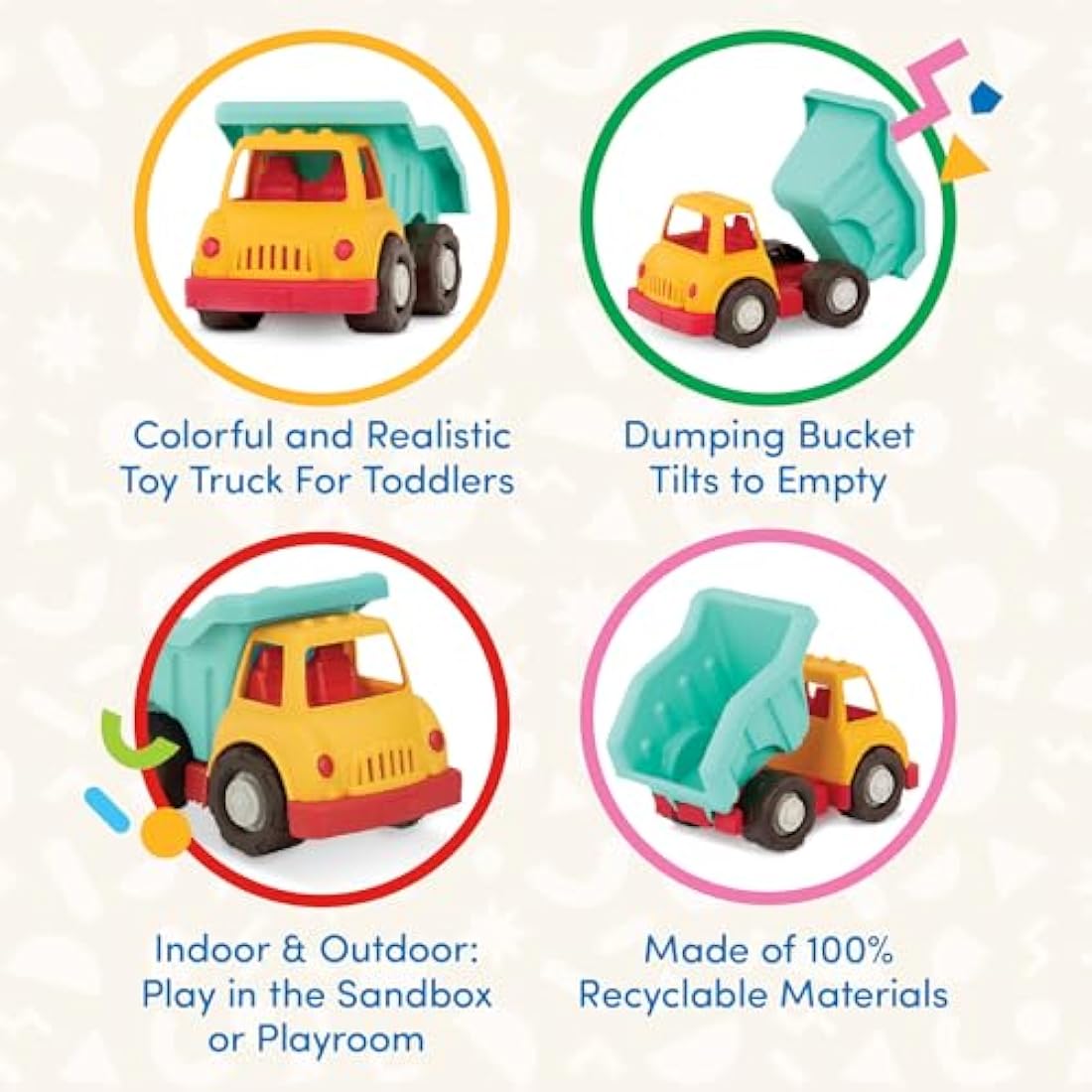 Battat Wonder Wheels Dump Truck – Recyclable Construction Toy for Toddlers