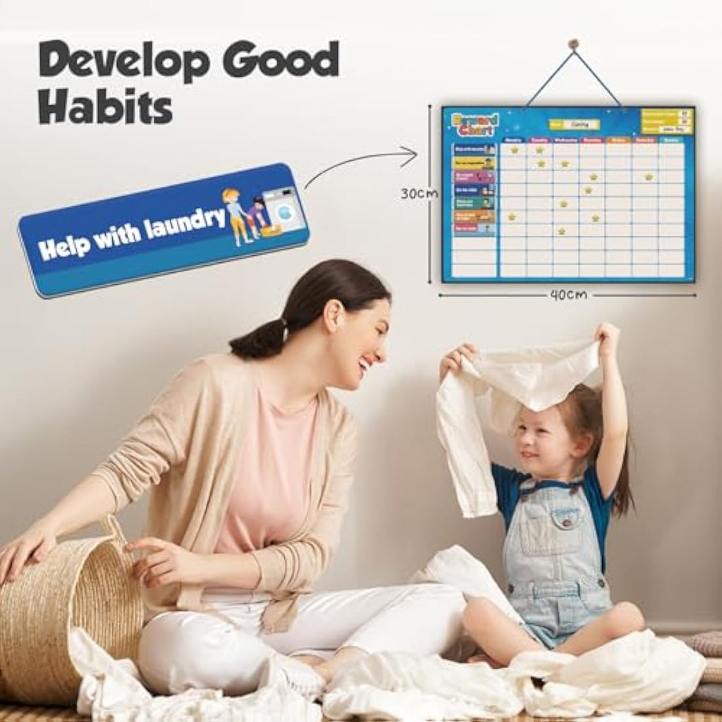 Smart Panda Magnetic Reward Star Chart for Kids - 80 Tasks & 300 Stars