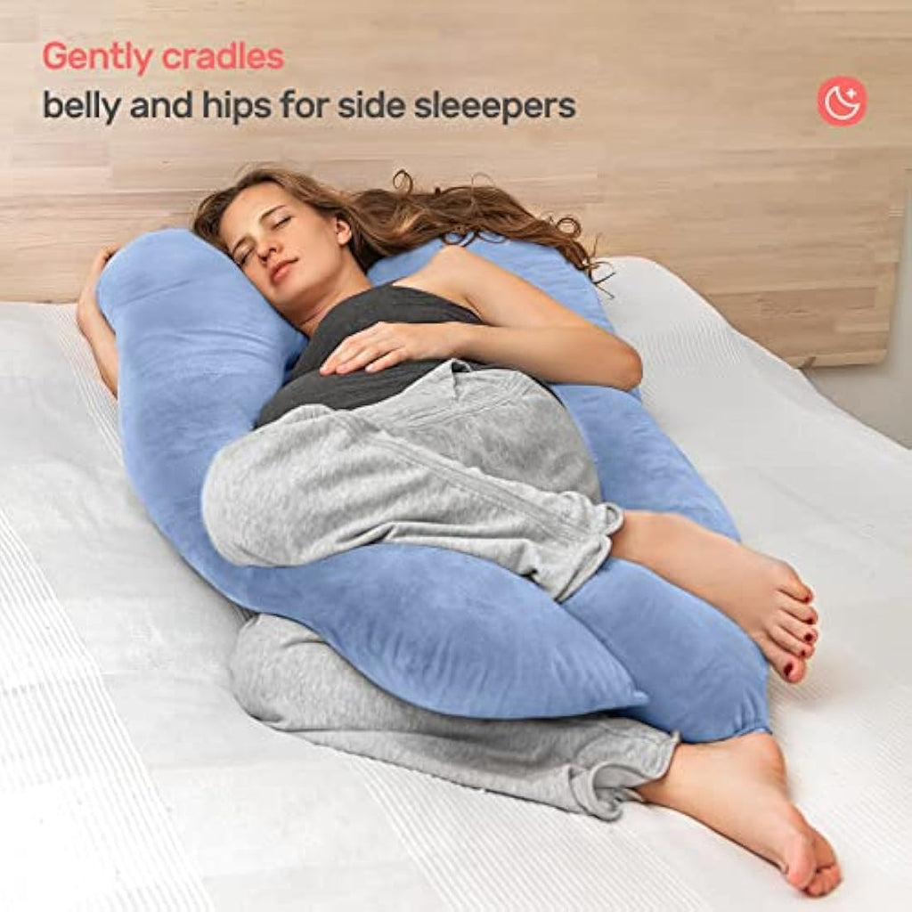 Nuliie U-Shaped Pregnancy Pillow | Full Body Maternity Support - Blue