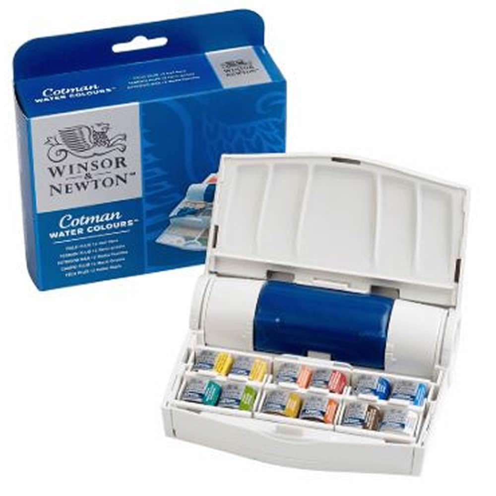 Winsor & Newton Cotman Watercolour Field Plus Set – 12 Half Pans