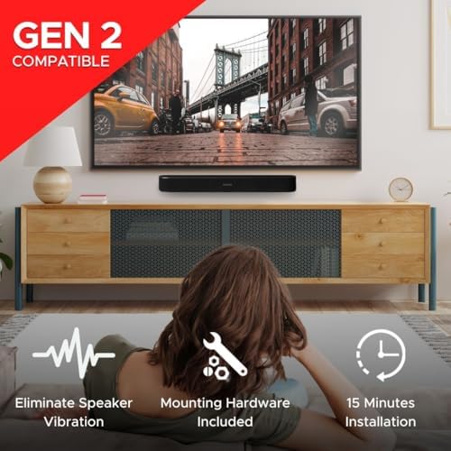 Soundbass Soundbar Mount for Sonos Beam Gen 1 & 2 | Steel Wall Bracket
