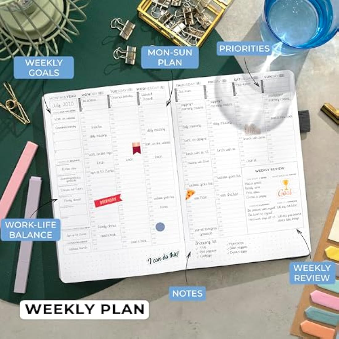 Clever Fox Undated Weekly Planner – A5 Hourly Schedule & Organizer
