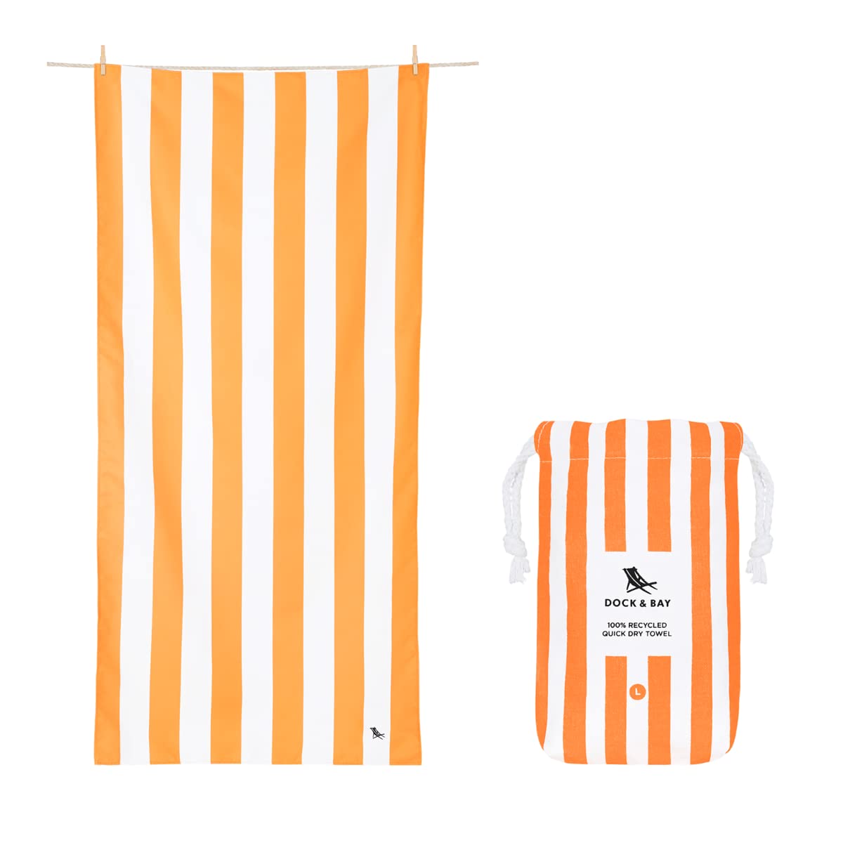 Dock & Bay Sand-Free Beach Towel – Quick Dry Recycled Fabric – XL